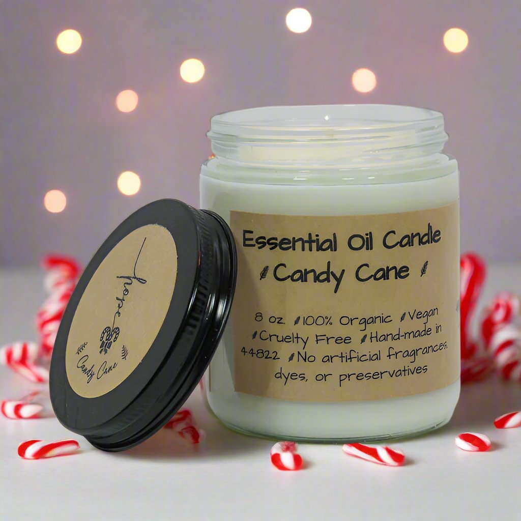Candy Cane Essential Oil Candle Peppermint Spearmint