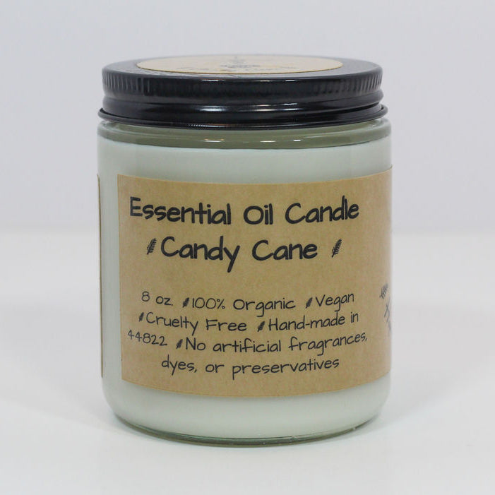 Candy Cane Essential Oil Candle - Peppermint & Spearmint