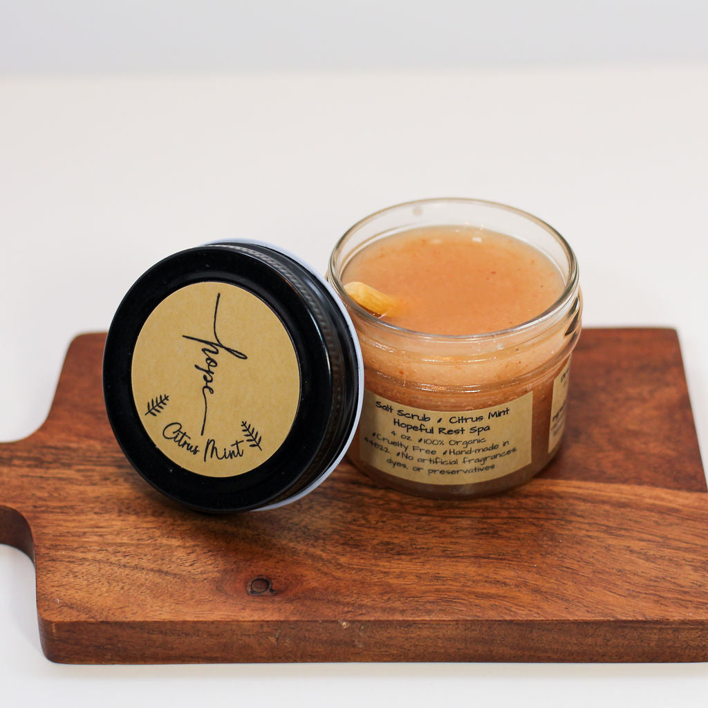 Citrus Mint Salt Scrub with Organic Essential Oils