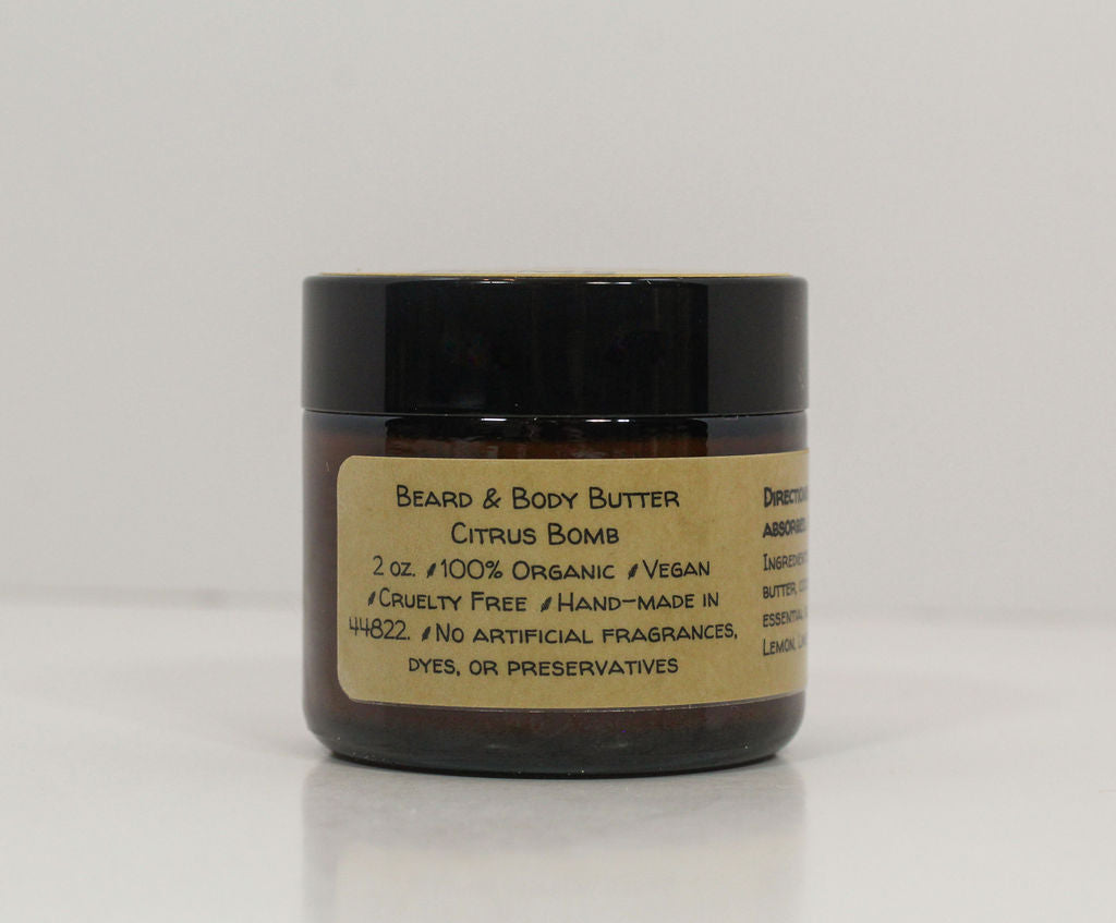 Citrus Bomb Beard & Body Butter with Organic Essential Oils
