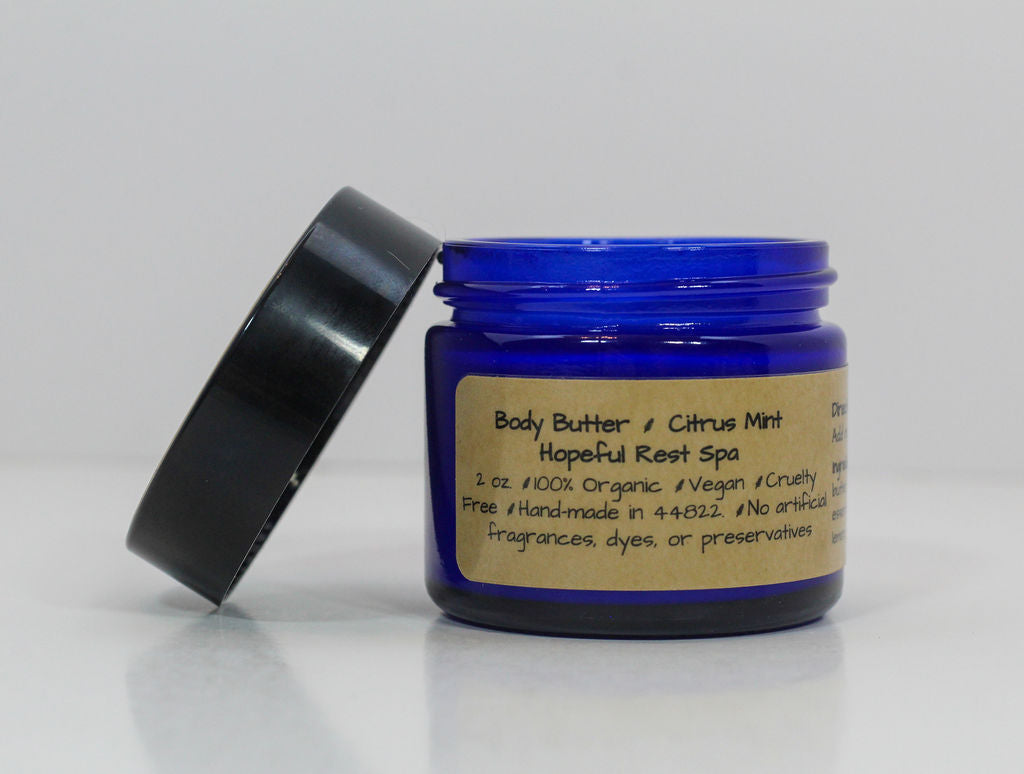 Citrus Mint Body Butter - Organic Citrus and Peppermint Essential Oils
