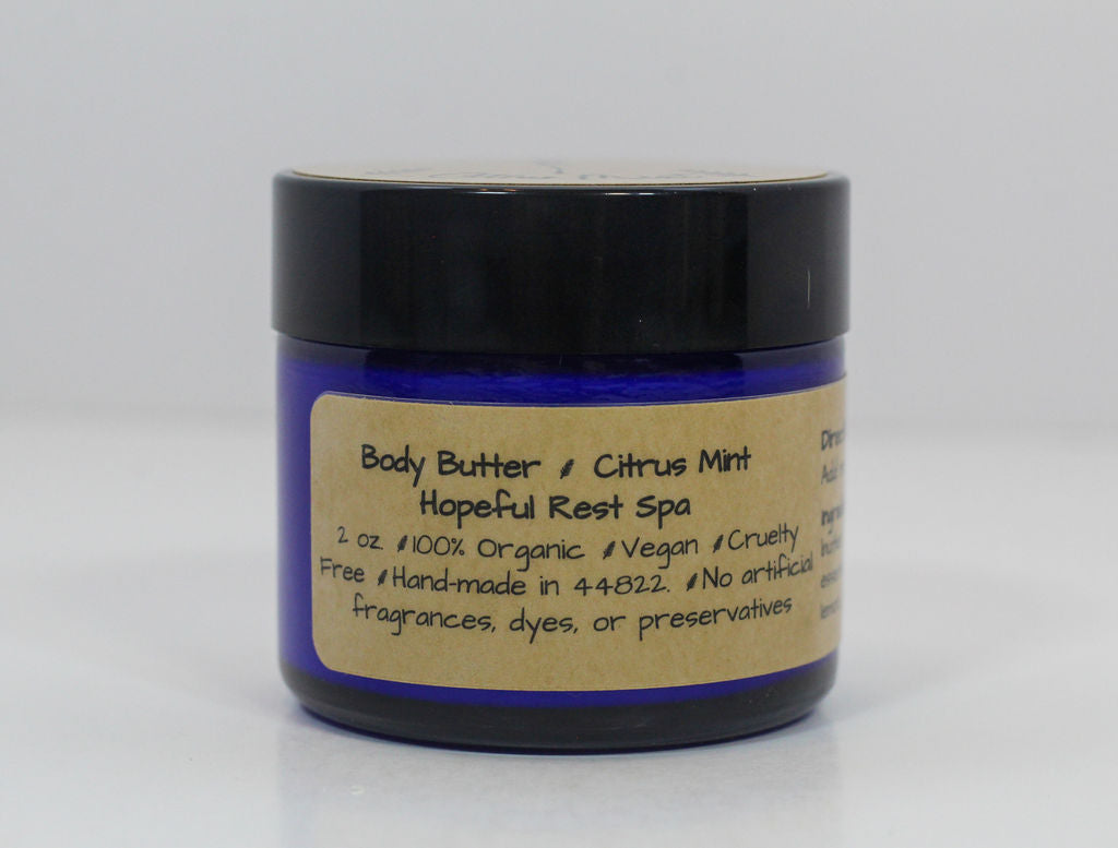 Citrus Mint Body Butter - Organic Citrus and Peppermint Essential Oils