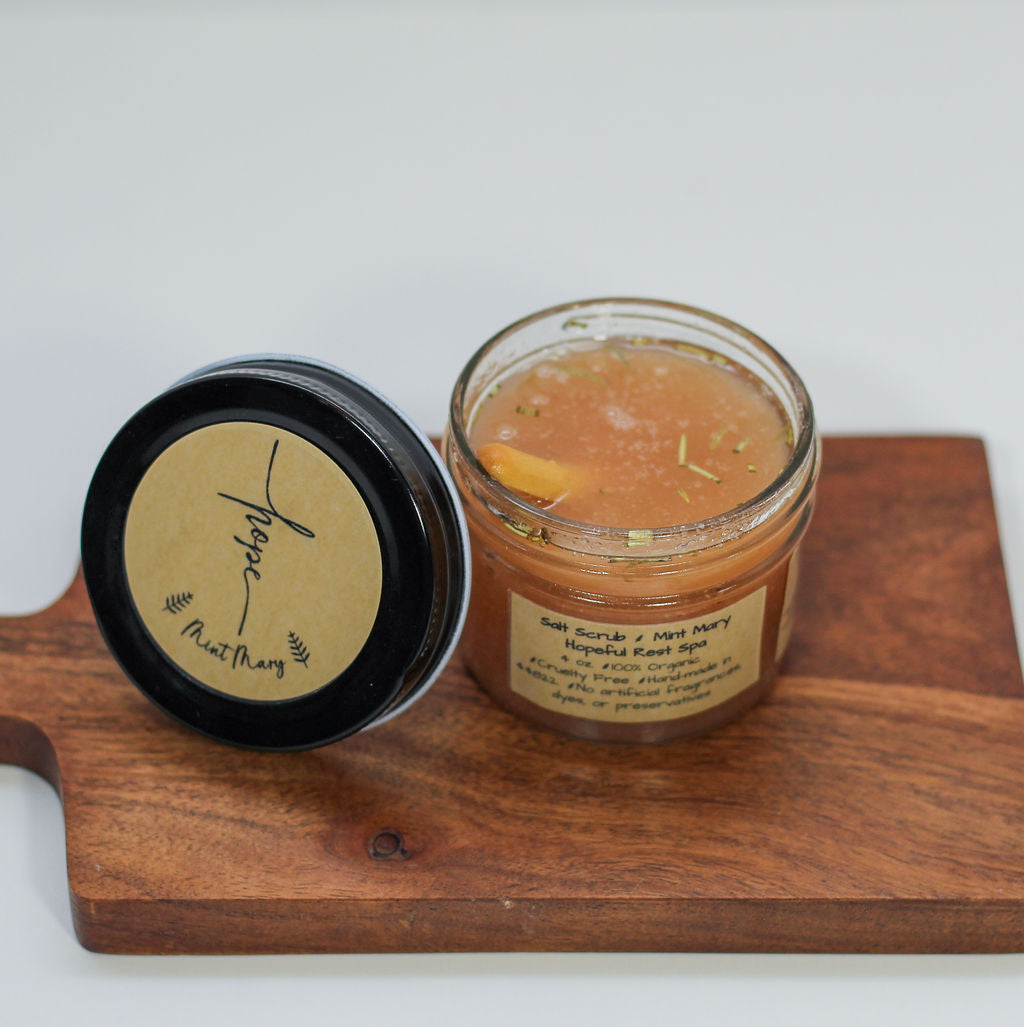 Mint Mary Salt Scrub with Spearmint & Rosemary