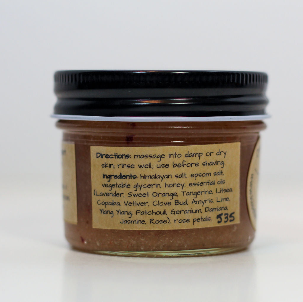 Sweetheart Salt Scrub with Essential Oils & Rose Petals
