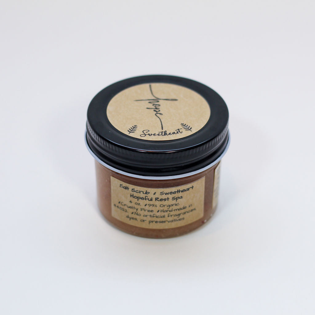 Sweetheart Salt Scrub with Essential Oils & Rose Petals
