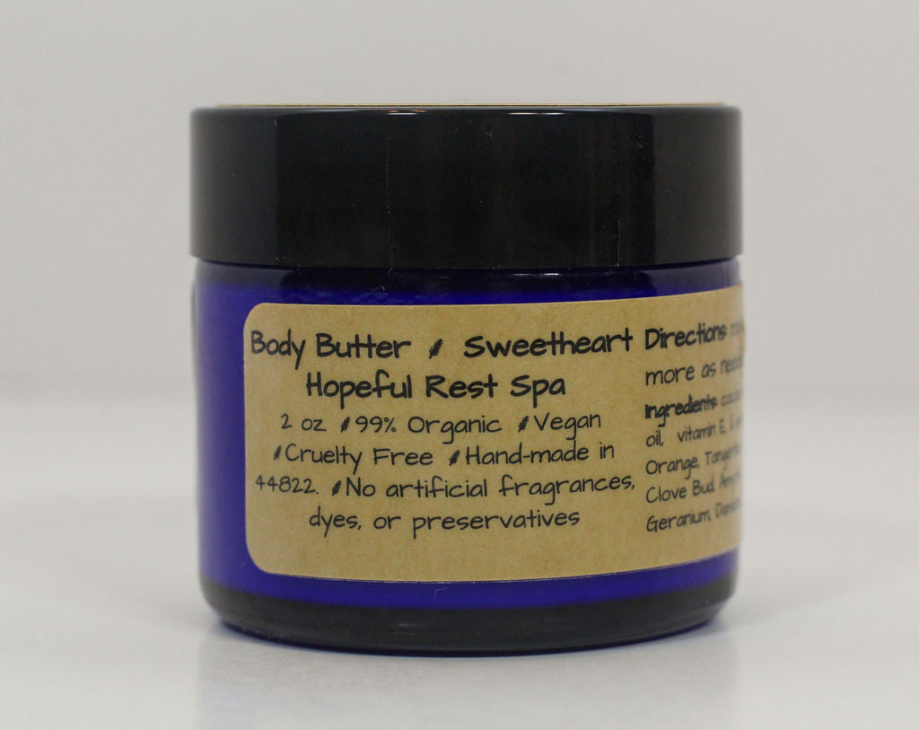 Sweetheart Body Butter with Organic Ingredients & Essential Oils