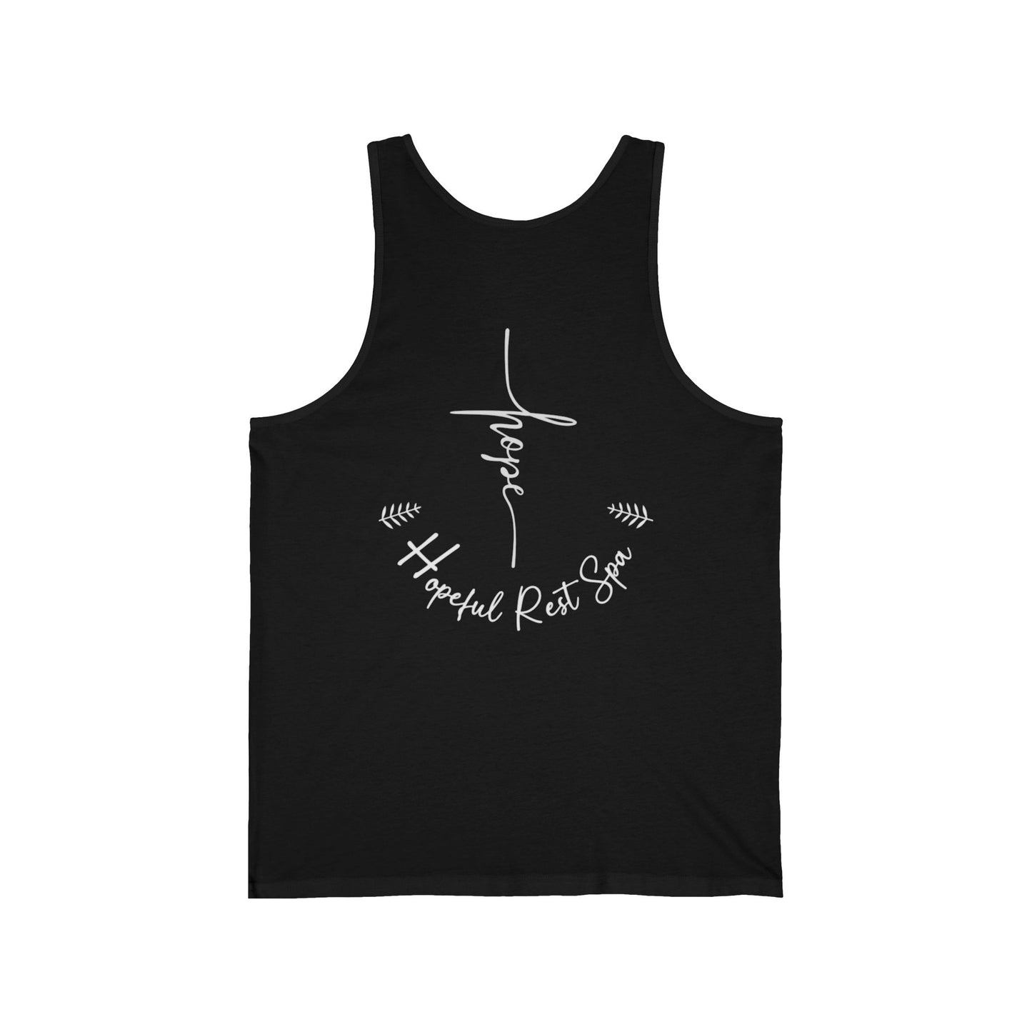 Hope Script Tank Top — Inspirational "Hopeful Rest Says" Graphic Tank