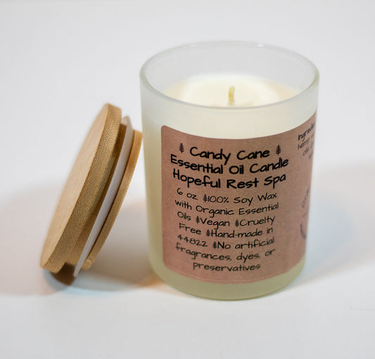 Candy Cane Essential Oil Candle - Peppermint & Spearmint