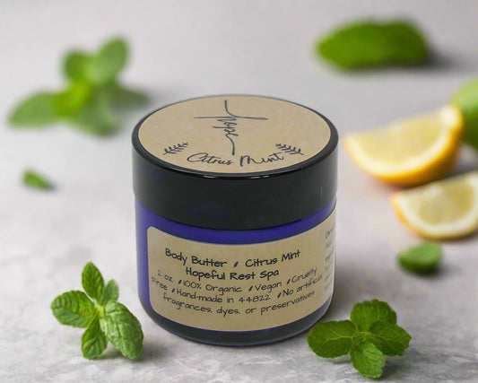 Citrus Mint Body Butter - Organic Citrus and Peppermint Essential Oils